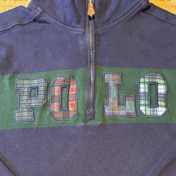 VTG Polo Ralph Lauren 1/4 Zip Blue Pullover Shirt, Boys' XL or Women Small - Picture 4 of 4